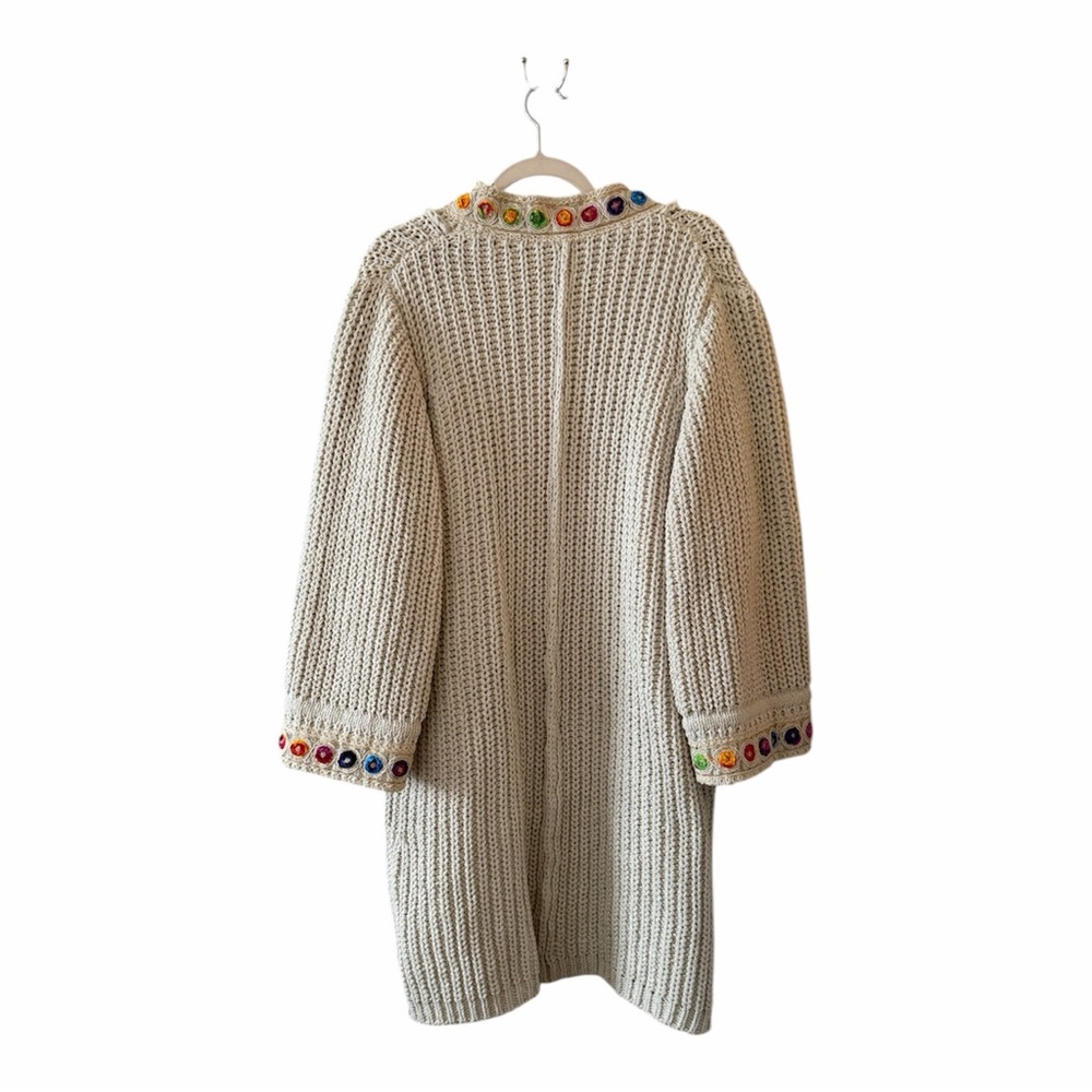 POL Cream Cardigan with Multicolor Trim - Picture 2 of 4